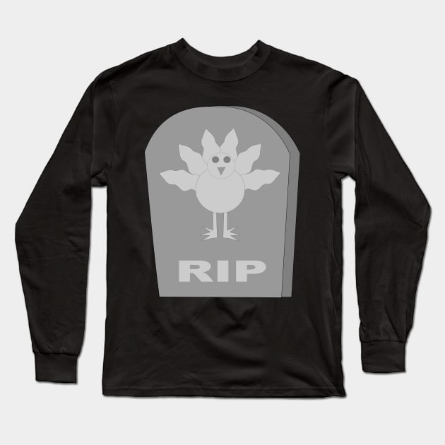 Dead Thanksgiving Turkey RIP Long Sleeve T-Shirt by Krystal Raven